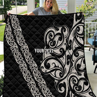 All Black Maori Tribal Tattoo Personalised Quilt Stone Gray Polynesian Style LT9 Gray - Polynesian Pride