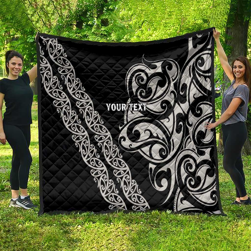 All Black Maori Tribal Tattoo Personalised Quilt Stone Gray Polynesian Style LT9 - Polynesian Pride