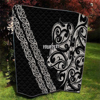 All Black Maori Tribal Tattoo Personalised Quilt Stone Gray Polynesian Style LT9 - Polynesian Pride