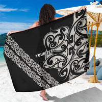 All Black Maori Tribal Tattoo Personalised Sarong Stone Gray Polynesian Style LT9 One Size 44 x 66 inches Gray - Polynesian Pride