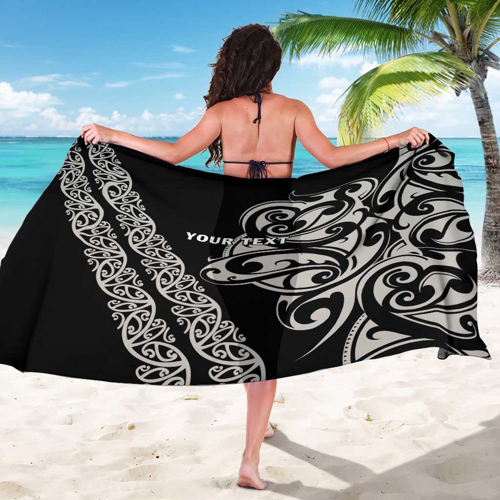 All Black Maori Tribal Tattoo Personalised Sarong Stone Gray Polynesian Style LT9 - Polynesian Pride