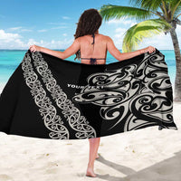 All Black Maori Tribal Tattoo Personalised Sarong Stone Gray Polynesian Style LT9 - Polynesian Pride