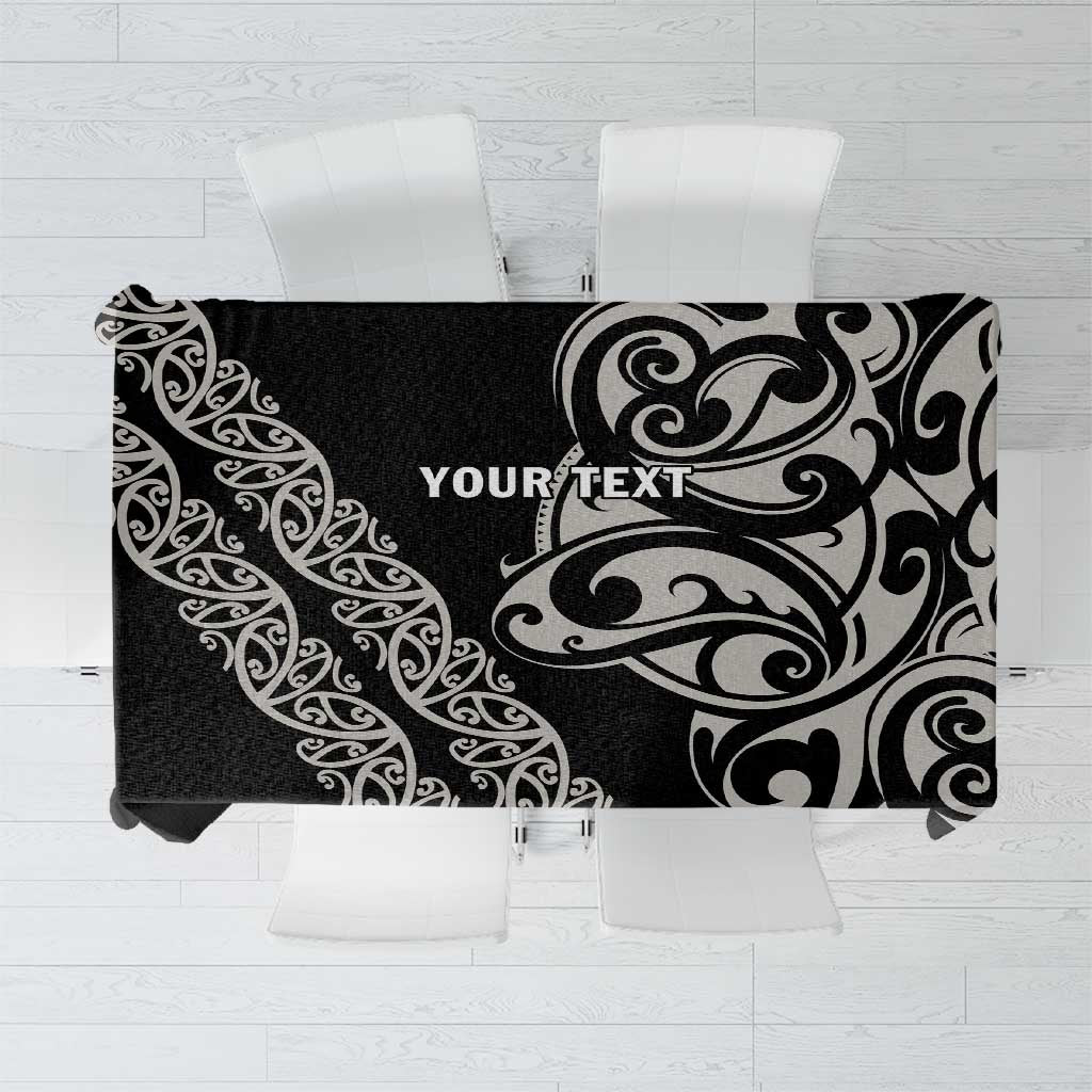 All Black Maori Tribal Tattoo Personalised Tablecloth Stone Gray Polynesian Style LT9 Gray - Polynesian Pride