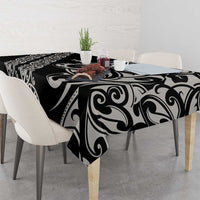 All Black Maori Tribal Tattoo Personalised Tablecloth Stone Gray Polynesian Style LT9 - Polynesian Pride