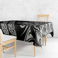 All Black Maori Tribal Tattoo Personalised Tablecloth Stone Gray Polynesian Style LT9 - Polynesian Pride