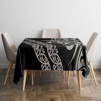 All Black Maori Tribal Tattoo Personalised Tablecloth Stone Gray Polynesian Style LT9 - Polynesian Pride
