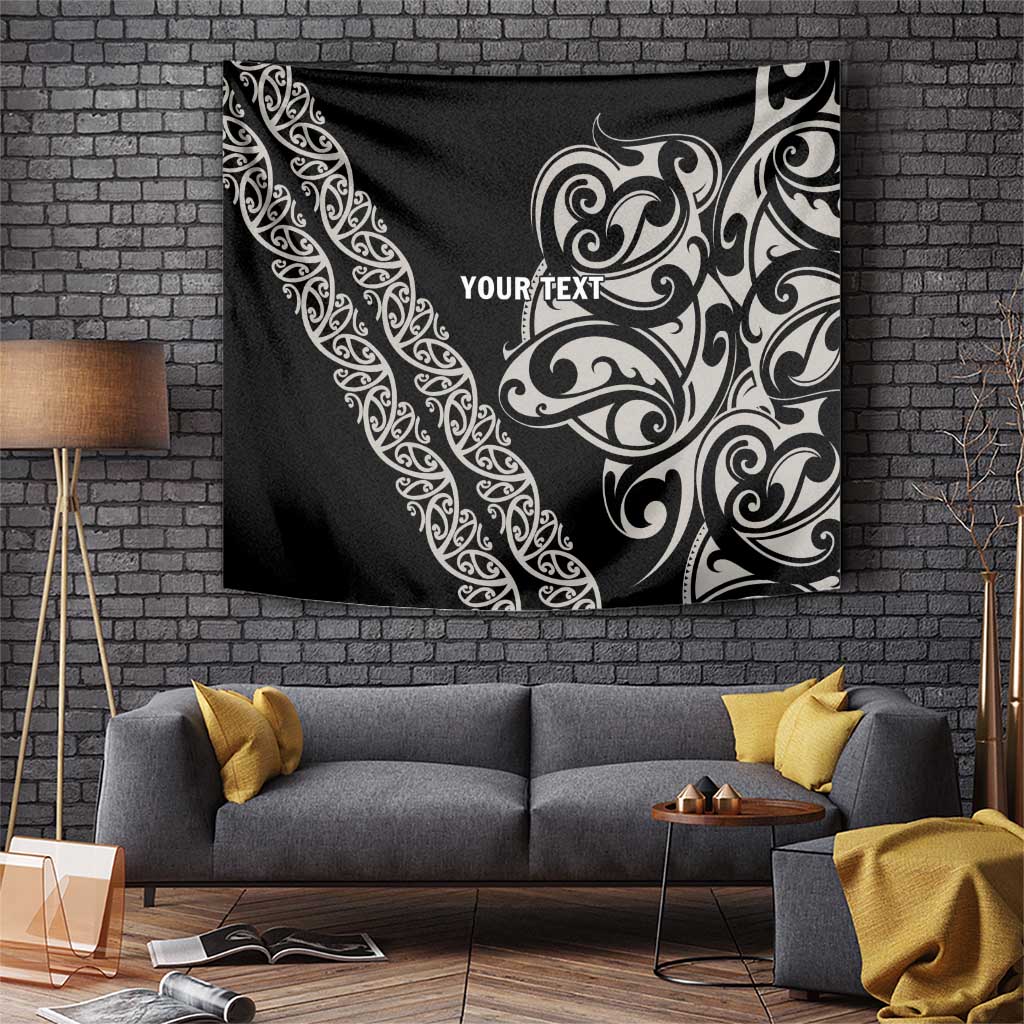 All Black Maori Tribal Tattoo Personalised Tapestry Stone Gray Polynesian Style LT9 Gray - Polynesian Pride