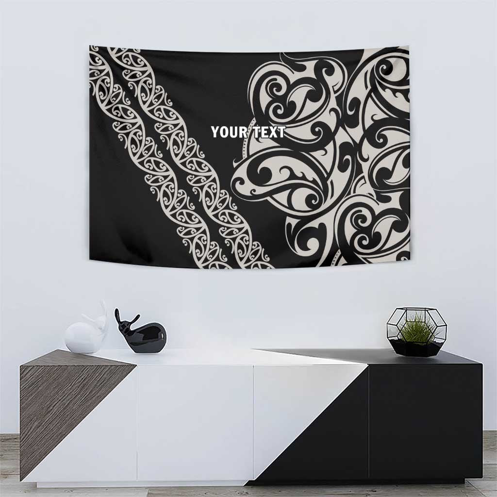 All Black Maori Tribal Tattoo Personalised Tapestry Stone Gray Polynesian Style LT9 - Polynesian Pride