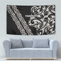 All Black Maori Tribal Tattoo Personalised Tapestry Stone Gray Polynesian Style LT9 - Polynesian Pride