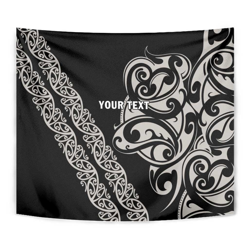 All Black Maori Tribal Tattoo Personalised Tapestry Stone Gray Polynesian Style LT9 - Polynesian Pride