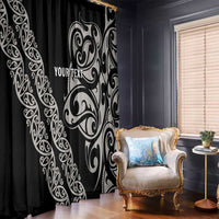 All Black Maori Tribal Tattoo Personalised Window Curtain Stone Gray Polynesian Style LT9 - Polynesian Pride