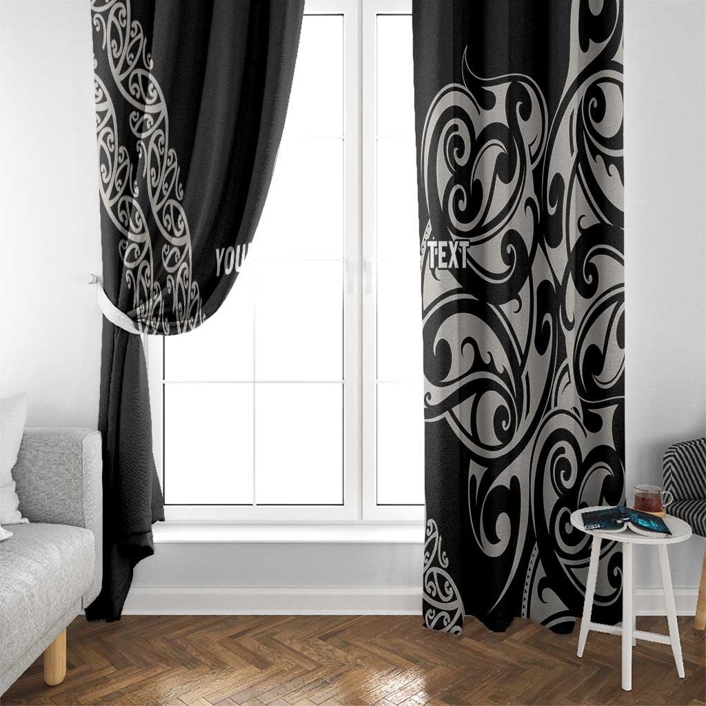 All Black Maori Tribal Tattoo Personalised Window Curtain Stone Gray Polynesian Style LT9 - Polynesian Pride