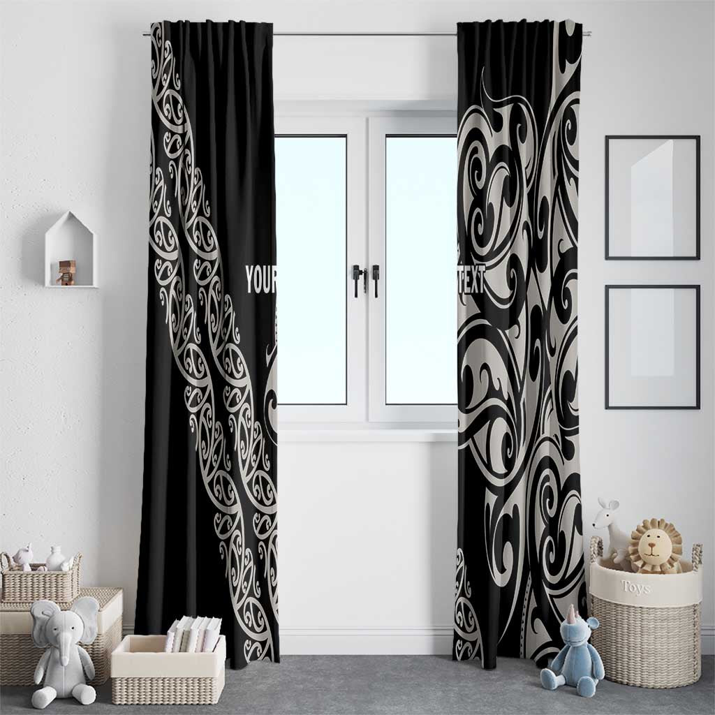 All Black Maori Tribal Tattoo Personalised Window Curtain Stone Gray Polynesian Style LT9 - Polynesian Pride