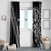 All Black Maori Tribal Tattoo Personalised Window Curtain Stone Gray Polynesian Style LT9 - Polynesian Pride