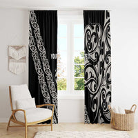 All Black Maori Tribal Tattoo Personalised Window Curtain Stone Gray Polynesian Style LT9 - Polynesian Pride