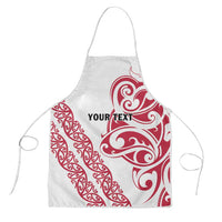 All White Maori Tribal Tattoo Personalised Apron Classic Red Polynesian Style LT9 Red - Polynesian Pride