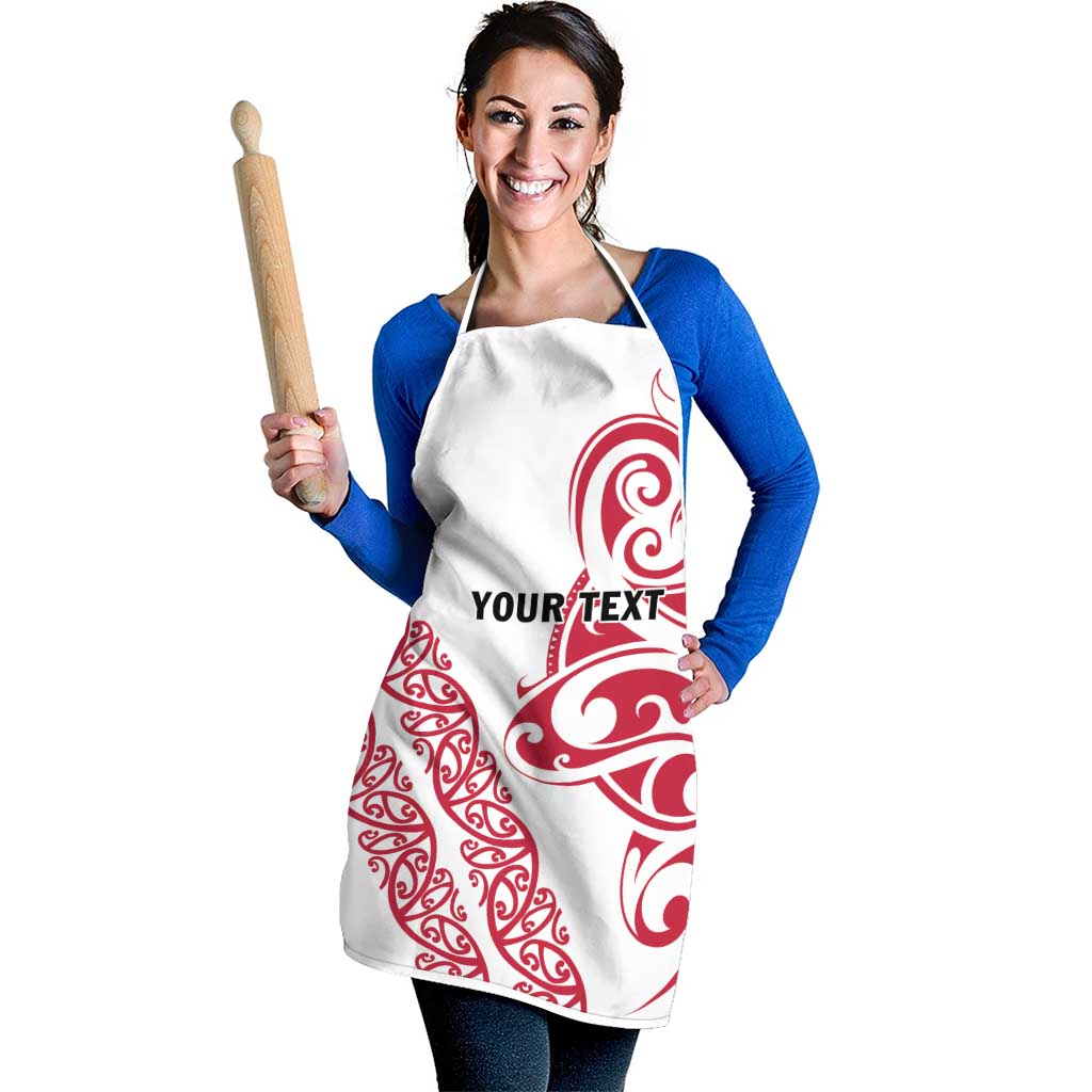 All White Maori Tribal Tattoo Personalised Apron Classic Red Polynesian Style LT9 - Polynesian Pride