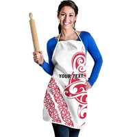 All White Maori Tribal Tattoo Personalised Apron Classic Red Polynesian Style LT9 - Polynesian Pride