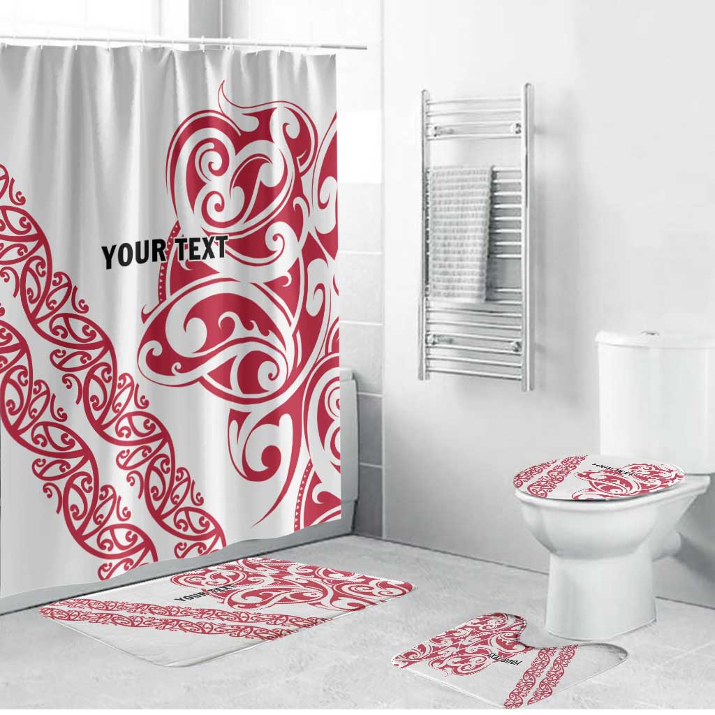 All White Maori Tribal Tattoo Personalised Bathroom Set Classic Red Polynesian Style LT9 Bathroom Set (4 pcs) Red - Polynesian Pride