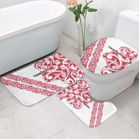 All White Maori Tribal Tattoo Personalised Bathroom Set Classic Red Polynesian Style LT9 - Polynesian Pride