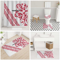 All White Maori Tribal Tattoo Personalised Bathroom Set Classic Red Polynesian Style LT9 - Polynesian Pride