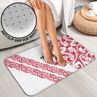 All White Maori Tribal Tattoo Personalised Bathroom Set Classic Red Polynesian Style LT9 - Polynesian Pride