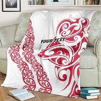 All White Maori Tribal Tattoo Personalised Blanket Classic Red Polynesian Style LT9 - Polynesian Pride