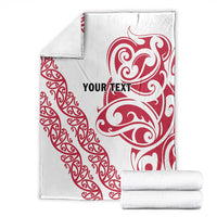 All White Maori Tribal Tattoo Personalised Blanket Classic Red Polynesian Style LT9 - Polynesian Pride