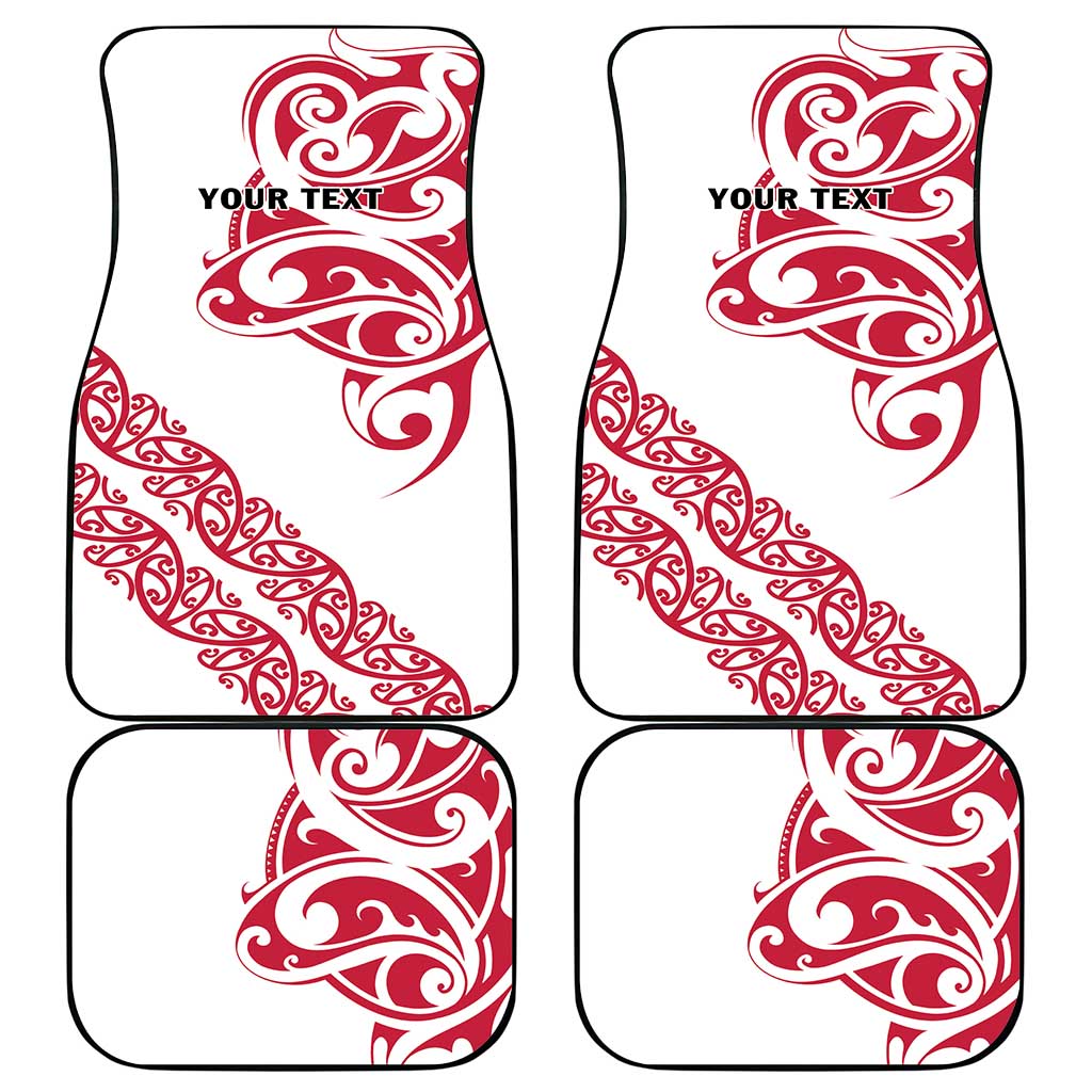 All White Maori Tribal Tattoo Personalised Car Mats Classic Red Polynesian Style LT9 - Polynesian Pride