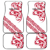 All White Maori Tribal Tattoo Personalised Car Mats Classic Red Polynesian Style LT9 - Polynesian Pride