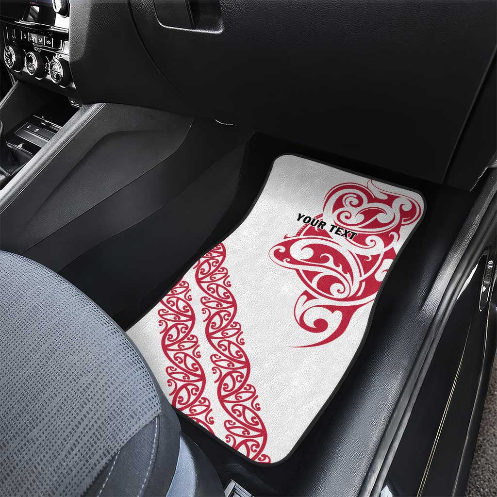 All White Maori Tribal Tattoo Personalised Car Mats Classic Red Polynesian Style LT9 - Polynesian Pride
