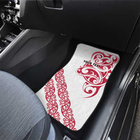 All White Maori Tribal Tattoo Personalised Car Mats Classic Red Polynesian Style LT9 - Polynesian Pride