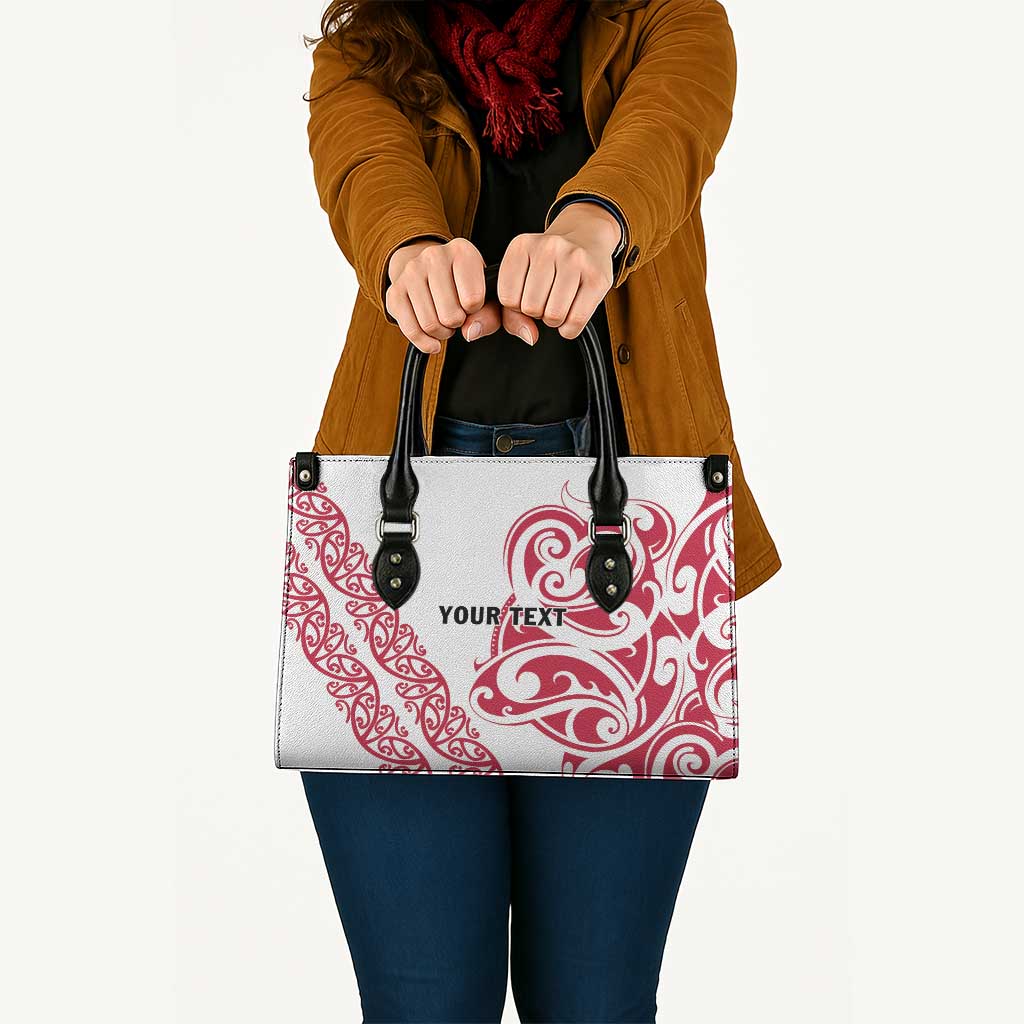 All White Maori Tribal Tattoo Personalised Leather Bag Classic Red Polynesian Style LT9 Red - Polynesian Pride