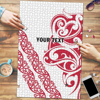 All White Maori Tribal Tattoo Personalised Puzzle Classic Red Polynesian Style LT9 Red - Polynesian Pride