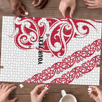 All White Maori Tribal Tattoo Personalised Puzzle Classic Red Polynesian Style LT9 - Polynesian Pride