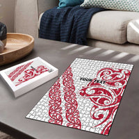 All White Maori Tribal Tattoo Personalised Puzzle Classic Red Polynesian Style LT9 - Polynesian Pride