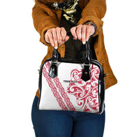All White Maori Tribal Tattoo Personalised Shoulder Handbag Classic Red Polynesian Style LT9 One Size Red - Polynesian Pride