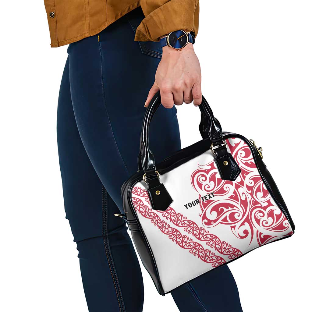 All White Maori Tribal Tattoo Personalised Shoulder Handbag Classic Red Polynesian Style LT9 - Polynesian Pride