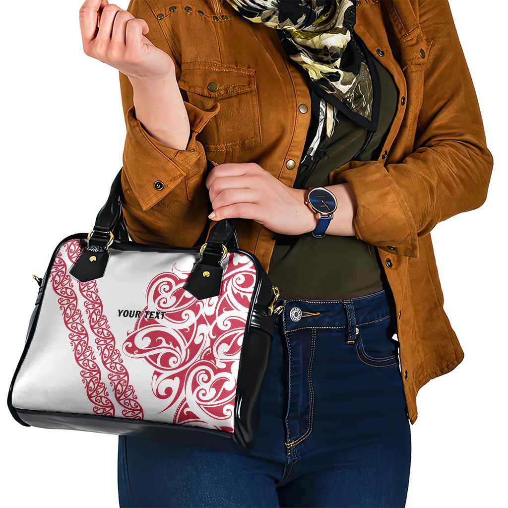 All White Maori Tribal Tattoo Personalised Shoulder Handbag Classic Red Polynesian Style LT9 - Polynesian Pride