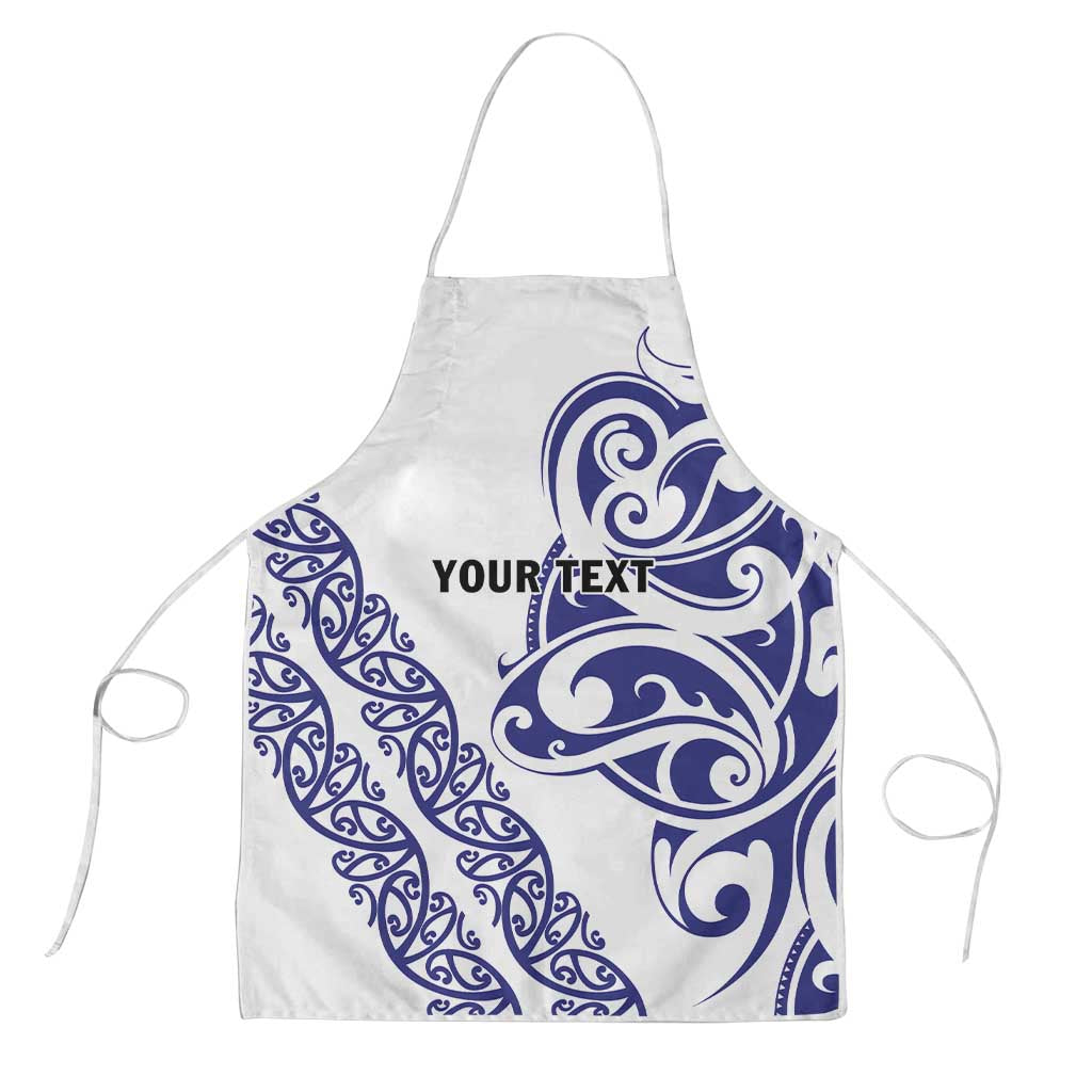 All White Maori Tribal Tattoo Personalised Apron Dark Blue Polynesian Style LT9 Blue - Polynesian Pride