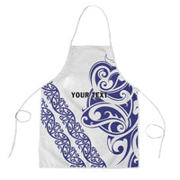All White Maori Tribal Tattoo Personalised Apron Dark Blue Polynesian Style LT9 Blue - Polynesian Pride