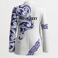 All White Maori Tribal Tattoo Personalised Blazer Dark Blue Polynesian Style LT9 - Polynesian Pride