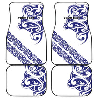 All White Maori Tribal Tattoo Personalised Car Mats Dark Blue Polynesian Style LT9 - Polynesian Pride