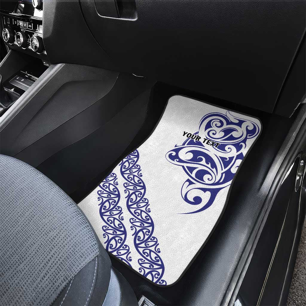 All White Maori Tribal Tattoo Personalised Car Mats Dark Blue Polynesian Style LT9 - Polynesian Pride