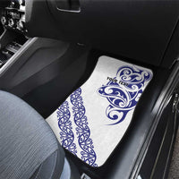 All White Maori Tribal Tattoo Personalised Car Mats Dark Blue Polynesian Style LT9 - Polynesian Pride