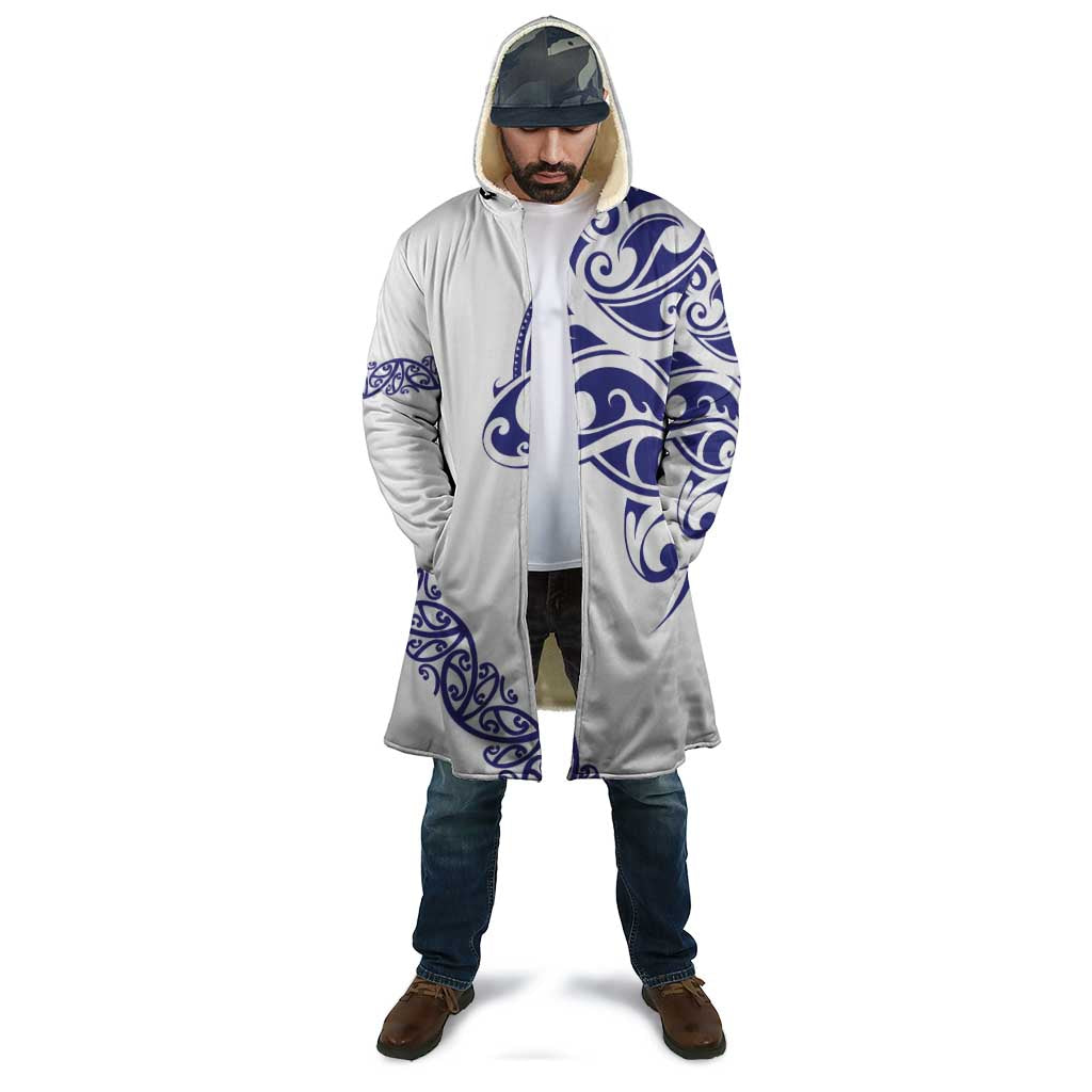 All White Maori Tribal Tattoo Personalised Cloak Dark Blue Polynesian Style LT9 - Polynesian Pride