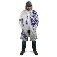 All White Maori Tribal Tattoo Personalised Cloak Dark Blue Polynesian Style LT9 - Polynesian Pride