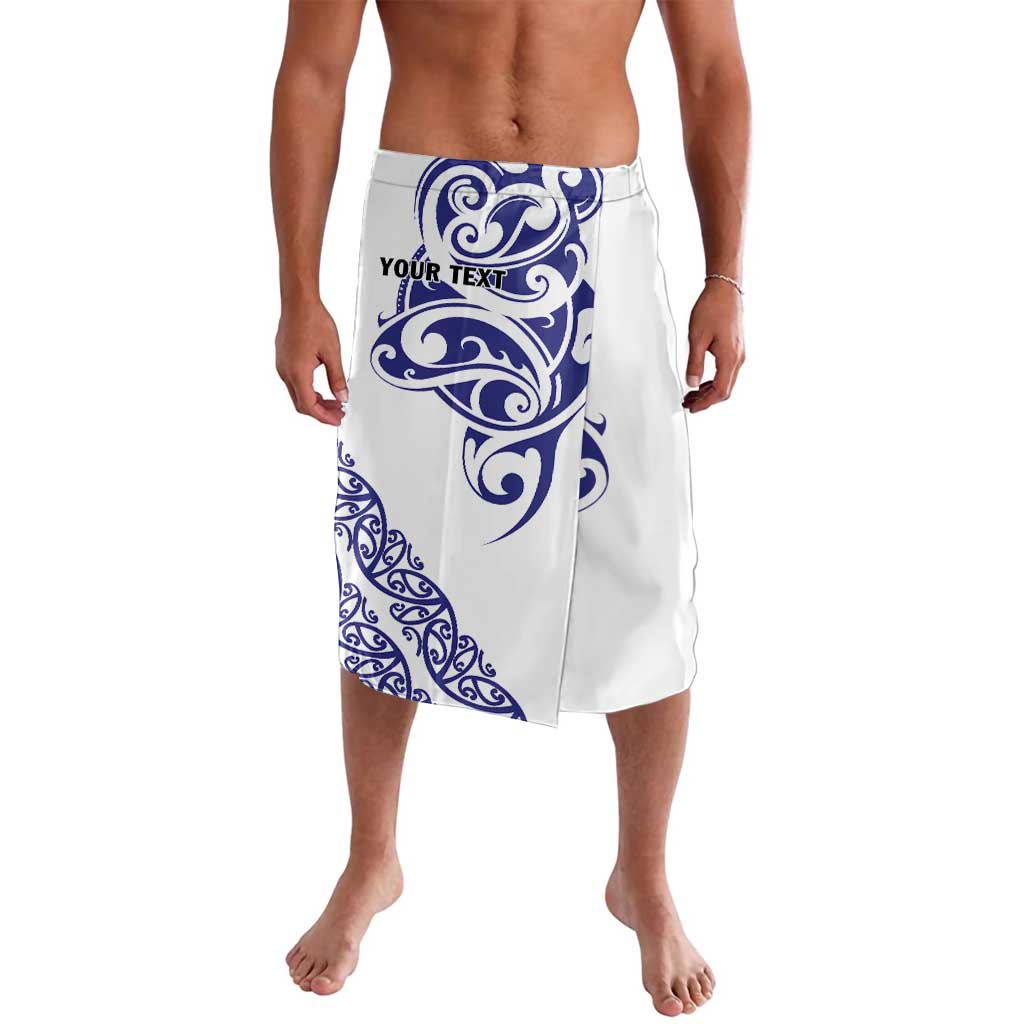 All White Maori Tribal Tattoo Personalised Lavalava Dark Blue Polynesian Style LT9 Blue - Polynesian Pride
