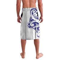 All White Maori Tribal Tattoo Personalised Lavalava Dark Blue Polynesian Style LT9 - Polynesian Pride