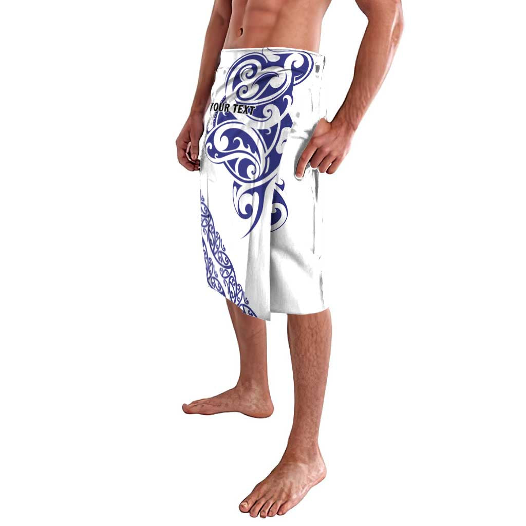 All White Maori Tribal Tattoo Personalised Lavalava Dark Blue Polynesian Style LT9 - Polynesian Pride